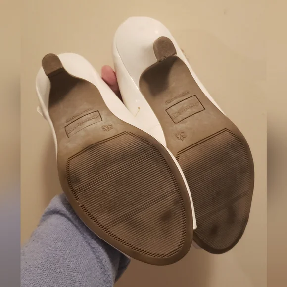 American Eagle Patent Leather Peep-toe Mary Jane Heels with Ankle Straps - Picture 7 of 8